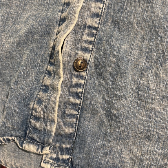 Jane and Delancey Light Blue Denim Blouse - Picture 3 of 4